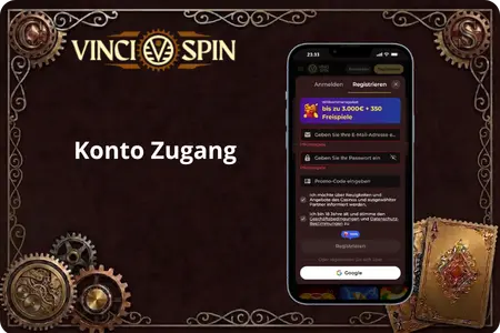 Vinci-spin DE Konto Zugang