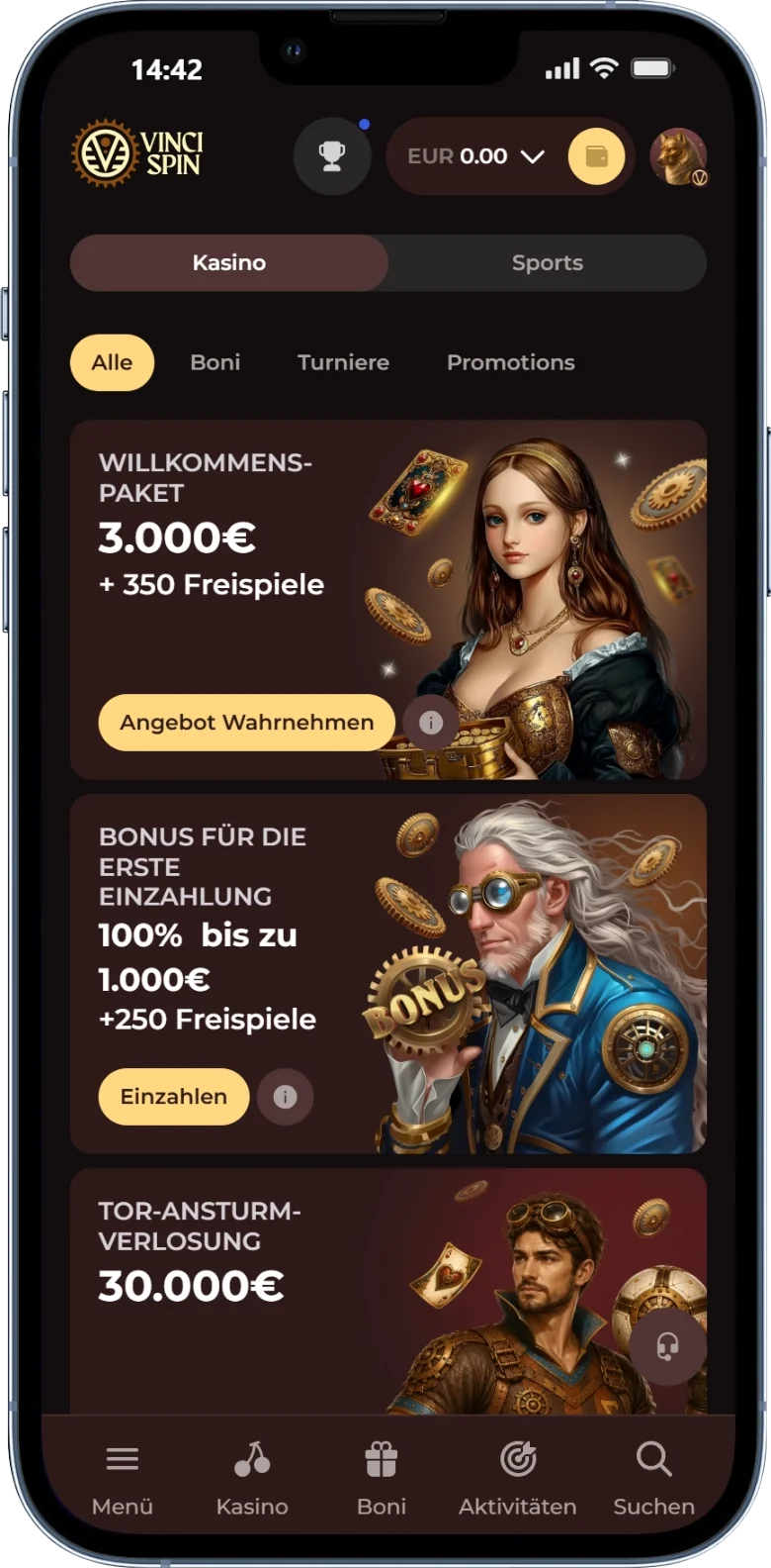 VinciSpin Bonusbereich