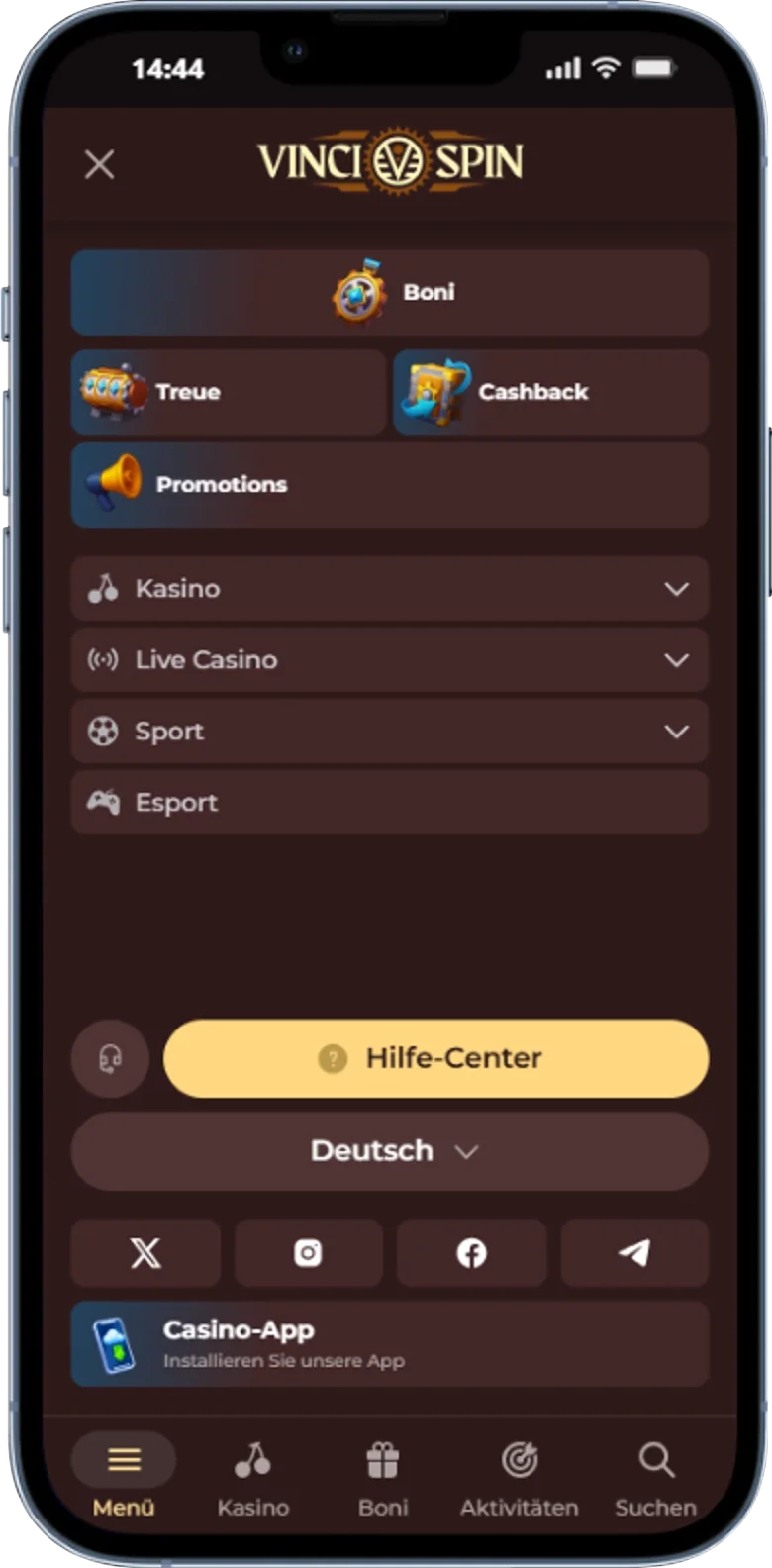 VinciSpin Startseite